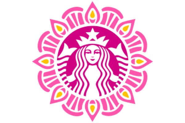 Vibrant Starbucks Logo with Pink and Yellow Design