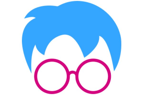 Stylish Blue Hair and Pink Glasses Icon