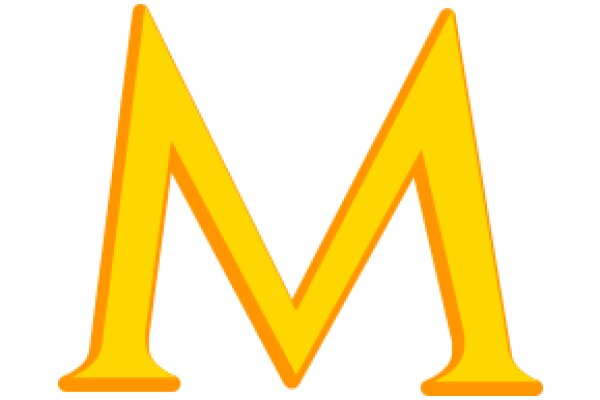 Vibrant Yellow Letter 'M' with a 3D Effect