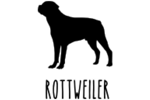 Rottweiler Silhouette with the Name 'Rottweiler' Below