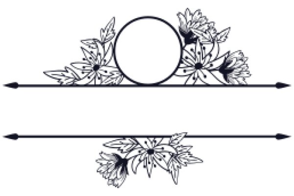 Floral Design with a Circle and Arrows