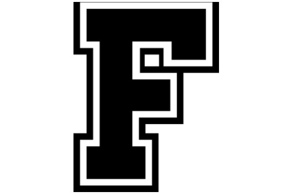 Stylized Letter 'F' with a White Outline