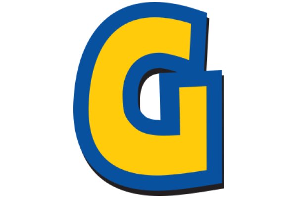 Vibrant Letter G in Blue and Yellow