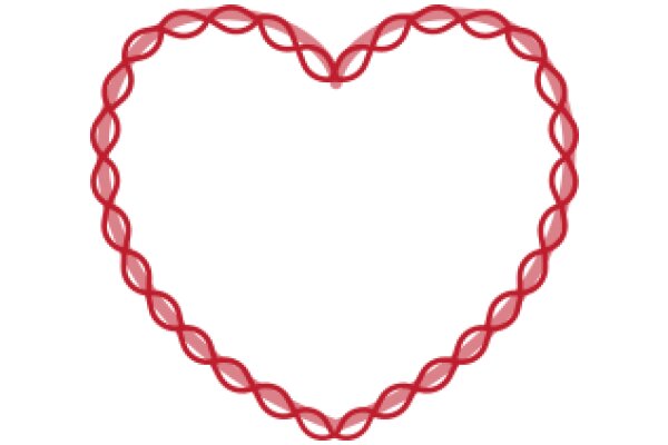 Vibrant Red Heart-Shaped Design with Curved Lines