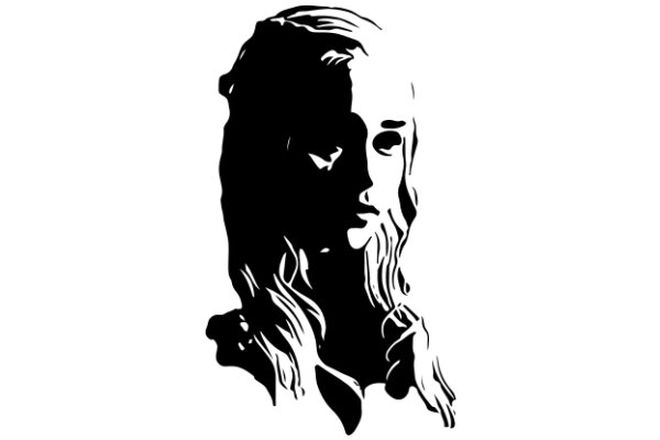 Silhouette of a Woman with Long Hair