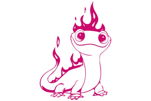 Flaming Pink Lizard Illustration