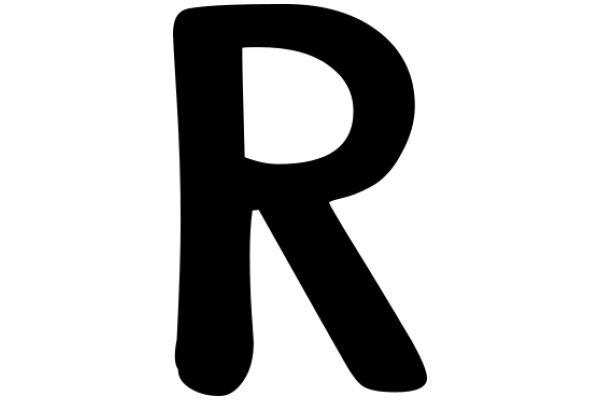 Pixellated Letter R on a White Background