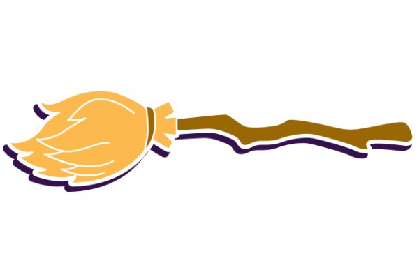 A Whimsical Illustration of a Broom with a Purple Handle