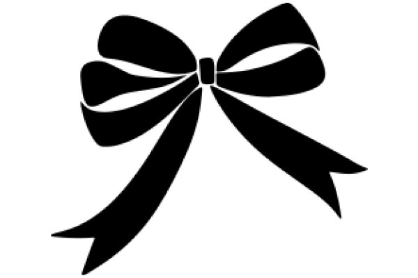 Stylized Black Bow on White Background