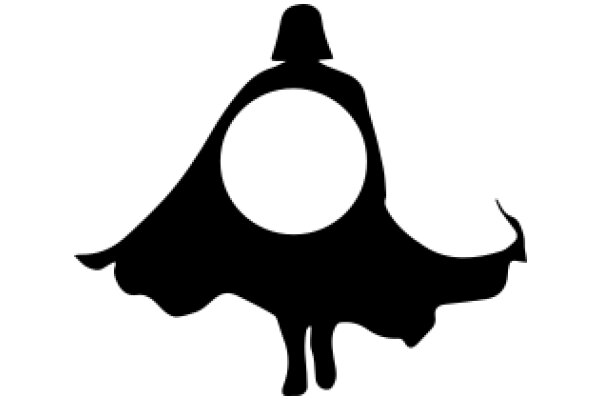 Silhouette of a Superhero in a Cape and Mask