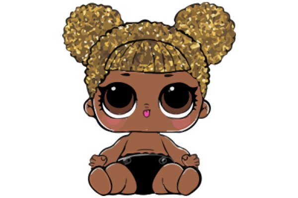 Adorable Cartoon Character with Gold Hair and Pink Nose