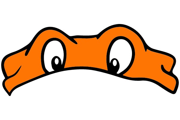 Vivid Orange Cartoon Character with a Friendly Expression