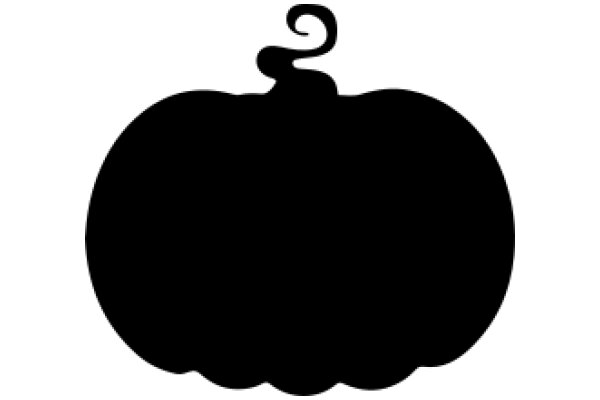 A Silhouette of a Pumpkin with a Stem