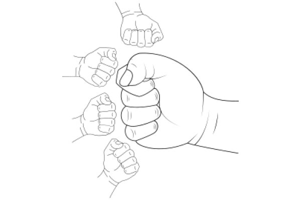 A Digital Artwork of Three Hands Clenching Fists