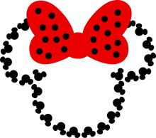 Whimsical Red Heart with Black Dots and Minnie Mouse Ears