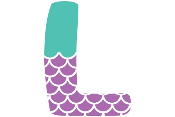 Stylized Letter 'L' with a Purple and Blue Fish Design