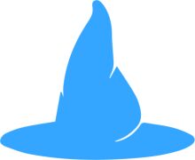 A Blue Wizard's Hat on a White Background