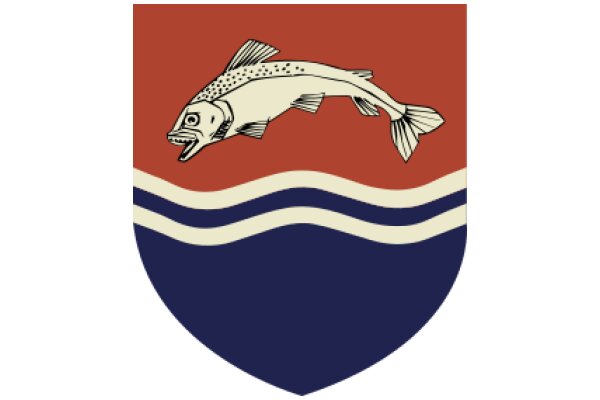 Stylized Artwork of a Fish on a Flag