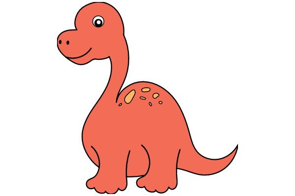 A Friendly Red Dinosaur with a Smile