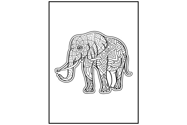 Stylized Elephant Design with Intricate Patterns