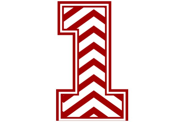 Stylized Red and White Letter 'L' with a Zigzag Design