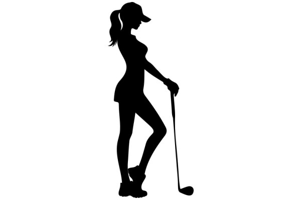 Silhouette of a Female Golfer