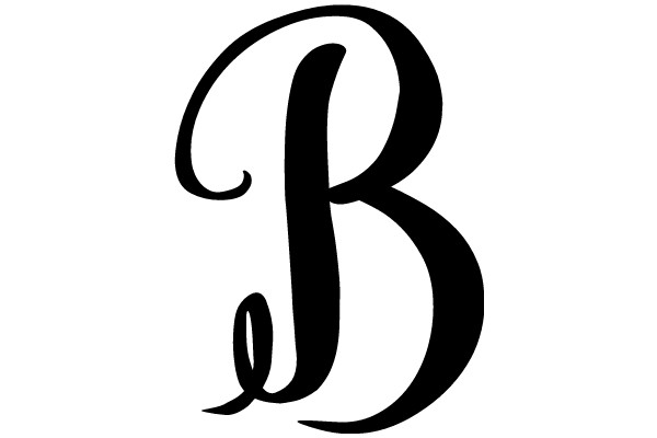 Stylish Black Letter 'B' on a White Background