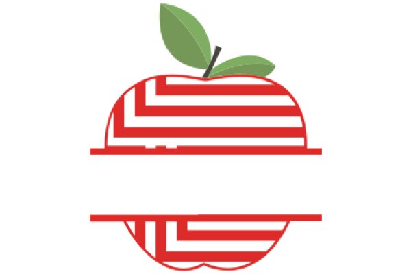 Simplistic Apple Icon with a Striped Background