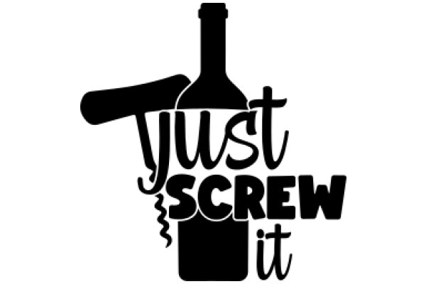 Just Screw It: A Graphic Design of a Bottle and a Wine Opener