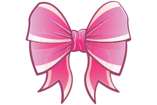 Stylish Pink Bow with White Outline