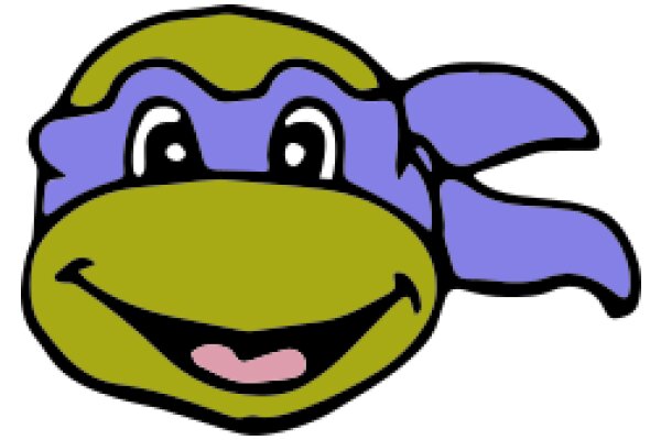 A Friendly Cartoon Character: The Purple Turtle with a Big Smile!