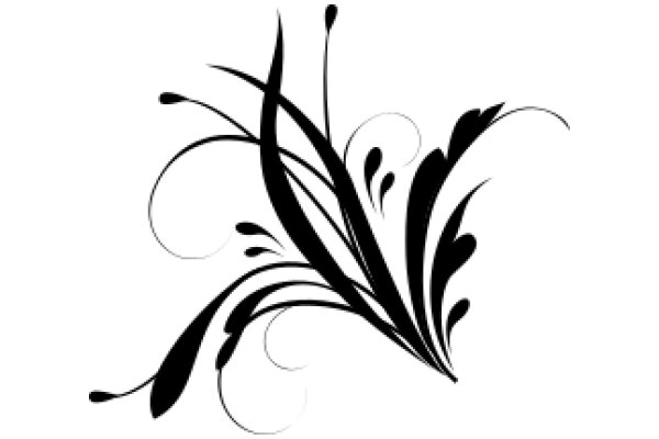 Stylized Feather Artwork: A Abstract Design