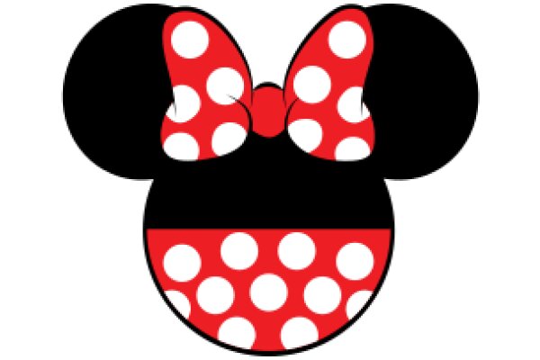 Whimsical Black and Red Minnie Mouse Ear Logo