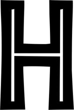 Stylized Letter 'H' in Black and White