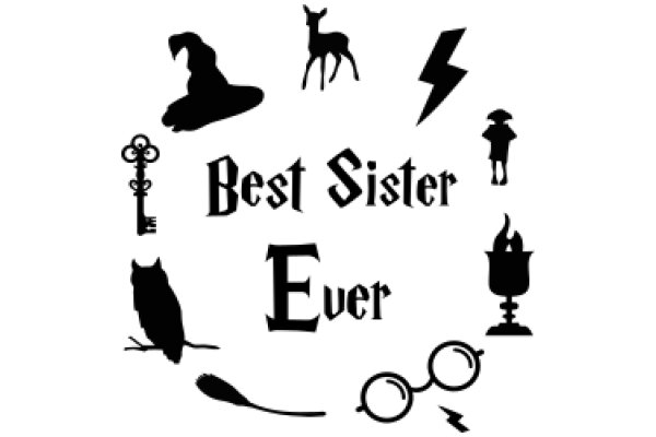 A Collection of Symbols Representing the Concept of 'Best Sister Ever'