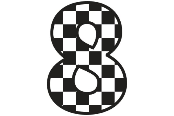 Stylized Checkered Logo with a Heart-Shaped Symbol