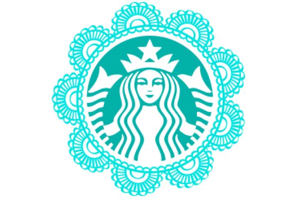 Stylized Starbucks Logo with Floral Border