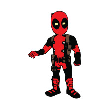 Vibrant Red and Black Illustration of Deadpool