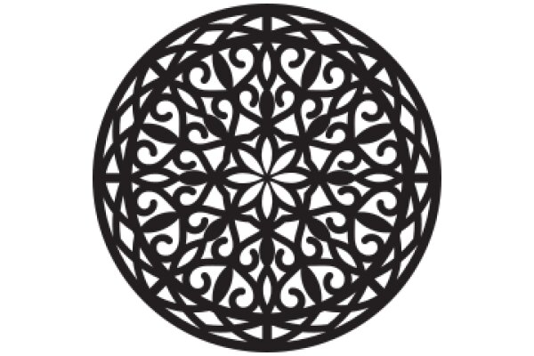 Intricate Black Geometric Pattern on a White Background