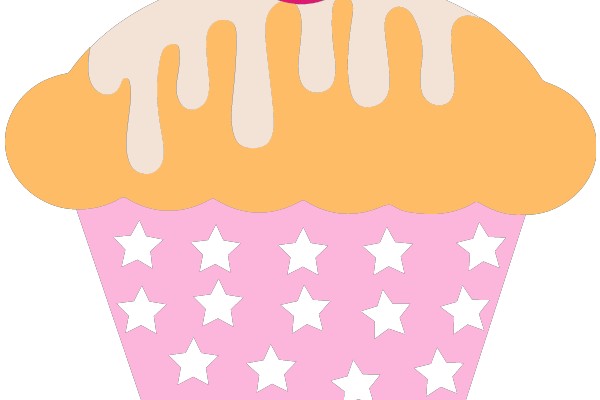 Delightful Pink Star Cupcake with Icing Drizzle