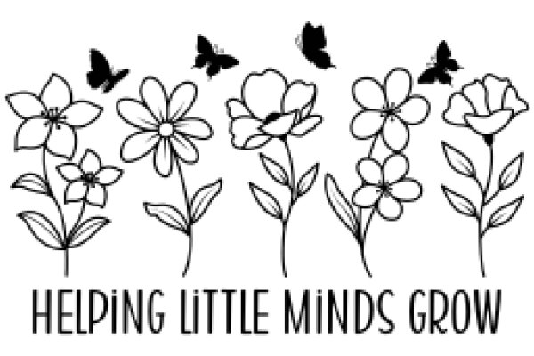 Helping Little Minds Grow: A Collection of Flower and Butterfly Line Art