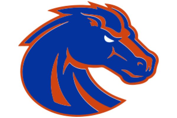 Stylized Blue and Orange Horse Logo