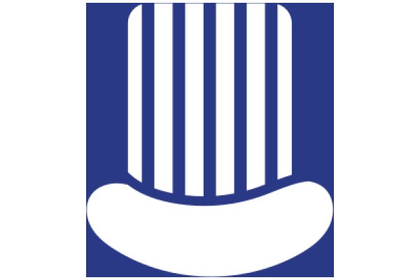 Stylized Blue Icon with White Stripes and Hat