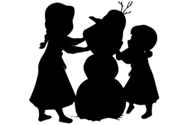 A Silhouette of a Family's Christmas Celebration