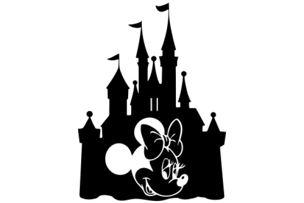 A Silhouette of a Whimsical Castle and a Mouse