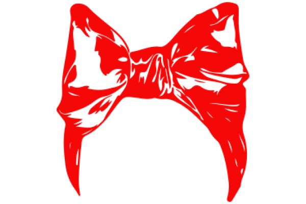 Stylized Red Bow with a White Shadow