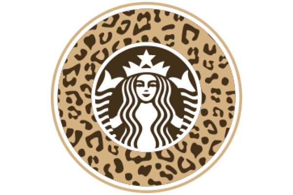 Starbucks Logo with Leopard Print Background