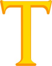 Simplistic Yellow Letter 'T' on a White Background