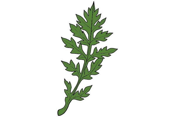 Vibrant Green Leafy Plant Illustration