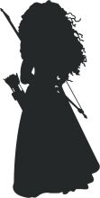 Silhouette of a Woman with a Bow and Arrow